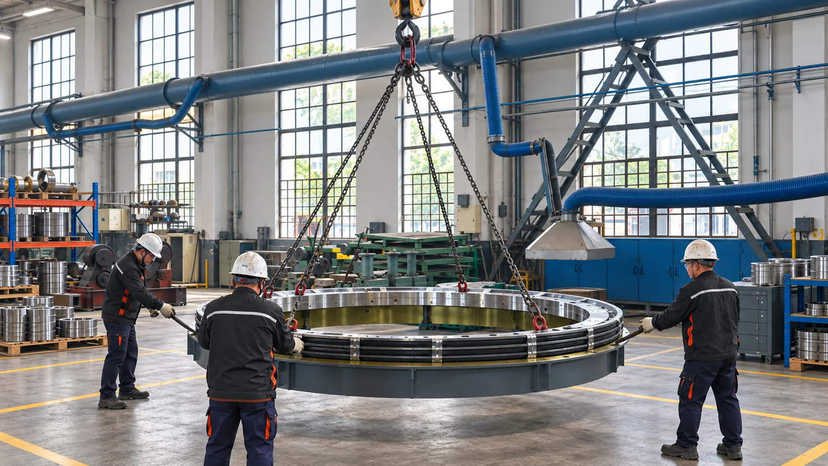 Heavy equipment fabrication workshop at Changzheng