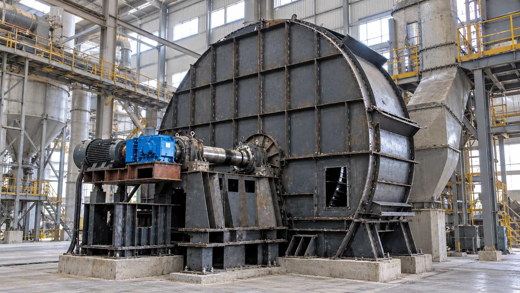 TVR/TVSU dynamic separator installed in a raw meal grinding line
